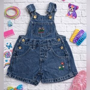 Jordache Baby Girl Denim Short Overalls Bibs 12m